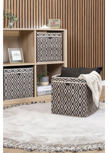 2 Adet Bej Kare Raf Organizer, 30X30X30 Cm, Dolap ve Oda Düzenleyici