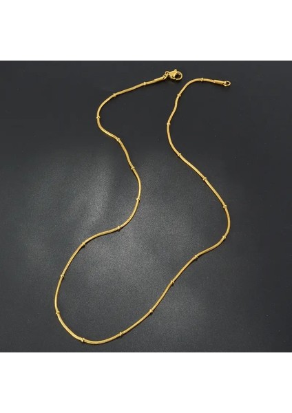 Çelik Kolye Toplu Zincir Dorika 1 mm Kalınlık 45 cm Uzunluk Altın Sarısı Gold fiyatları