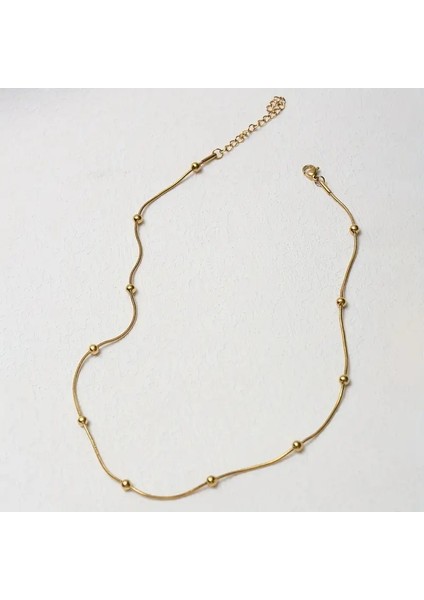 Çelik Kolye Toplu Zincir Dorika 1 mm Kalınlık 45 cm Uzunluk Altın Sarısı Gold modelleri