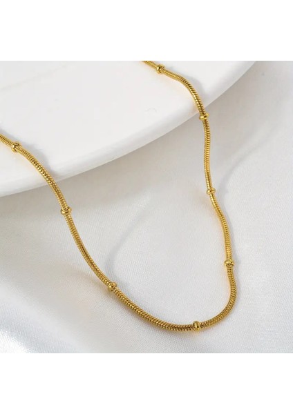Çelik Kolye Toplu Zincir Dorika 1 mm Kalınlık 45 cm Uzunluk Altın Sarısı Gold fırsatları