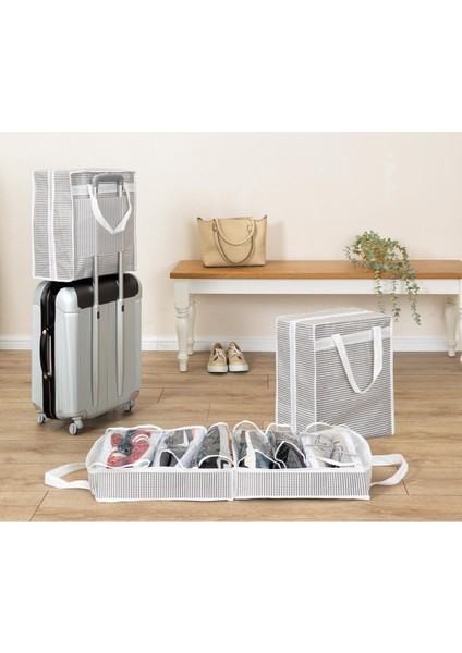 6 Bölmeli Taşınabilir Ayakkabı Düzenleyici Çanta, Katlanabilir ve Seyahat Için Ideal