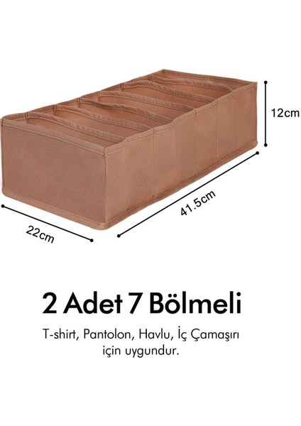 2'li Bej 7 Bölmeli Katlanır Dolap Düzenleyici Organizer fiyatları