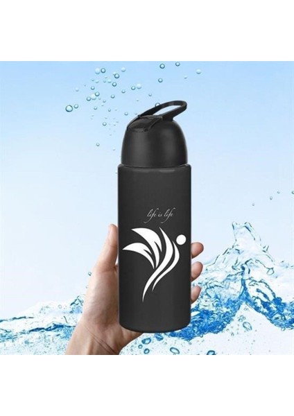 Kilitlenebilir Spor Matara 700ML Güvenlikli Suluk Su Şişesi Gri