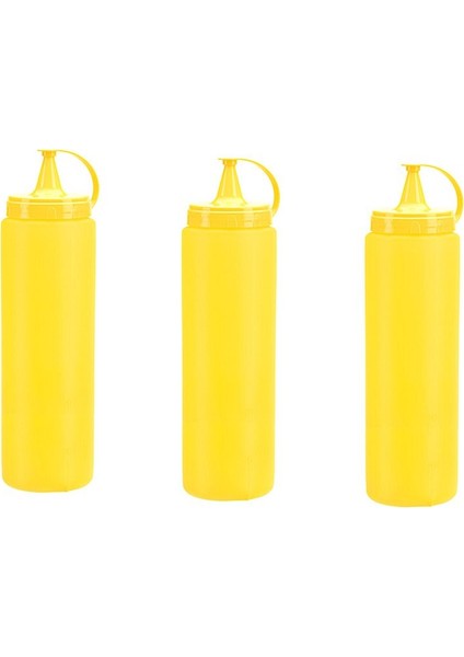 Renkli 3'lü 1000ML Sos Şişesi, Büyük Boy, Leziz ve Pratik Kullanım