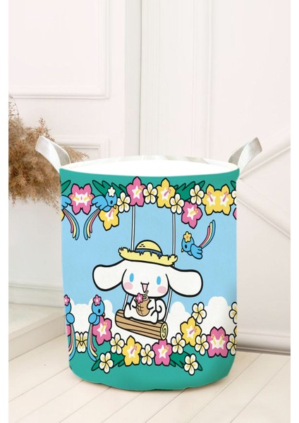 Yeşil Çiçekli, Cinnamarol Desenli Bebek ve Çocuk Odası Oyun Sepeti