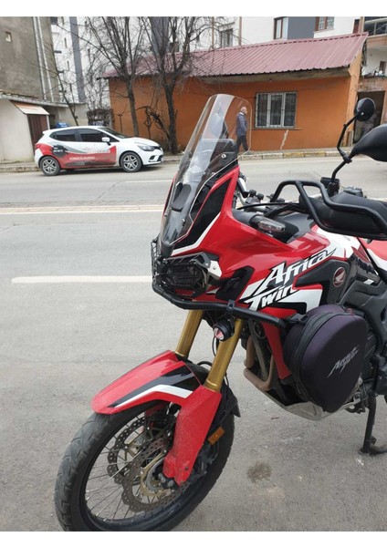 Honda Afrika Twin Crf 1000 Ön Cam 2016-2020 Model 55CM Şeffaf Renkli 4mm Uzun Cam