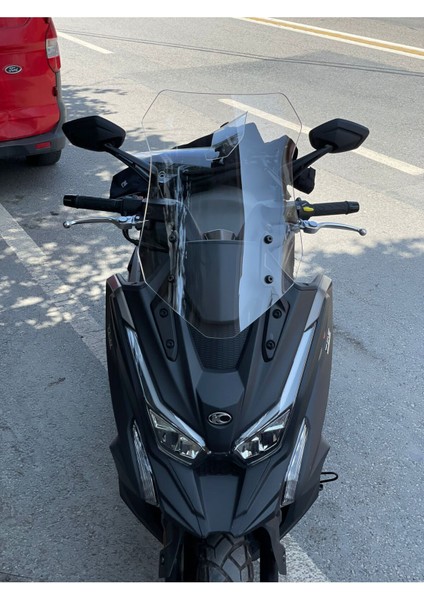 Kymco Dtx 360 Siperlik Ön Cam 2021-2023 Model 55CM Şeffaf Renkli 4mm Orta Boylu Cam
