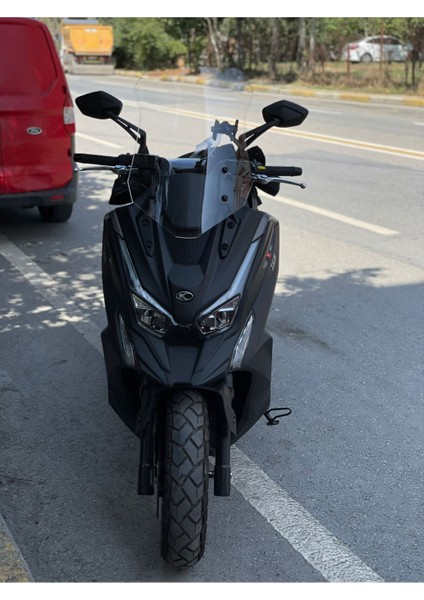 Kymco Dtx 360 Siperlik Ön Cam 2021-2023 Model 55CM Şeffaf Renkli 4mm Orta Boylu Cam