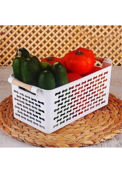 4'lü Beyaz Çok Amaçlı Tutacaklı Organizer Sepet Seti fırsatları