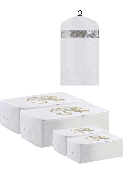 5'li Hurç ve Elbise Kılıfı Seti, 5 Farklı Boy, Düzenli Saklama Sağlar