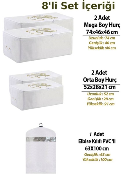 5'li Hurç ve Elbise Kılıfı Seti, 5 Farklı Boy, Düzenli Saklama Sağlar modelleri