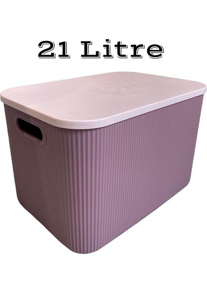 Mor 21 Lt Çok Amaçlı Saklama Kutusu, Düzenleyici, Sepet ve Dolap Içi Organizatörü