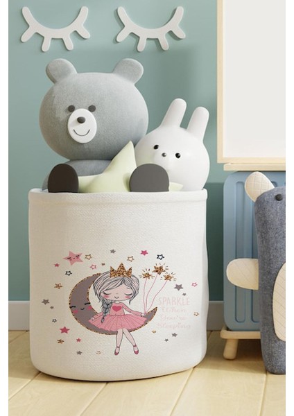 Beyaz Ay Prenses Oyuncak Sepeti, Şık ve Kullanışlı Çocuk Odası Aksesuarı.
