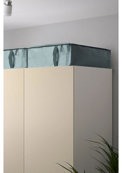 Turkuaz Fermuarlı Yatak Altı Depolama Kutusu 55X49X15CM fırsatları