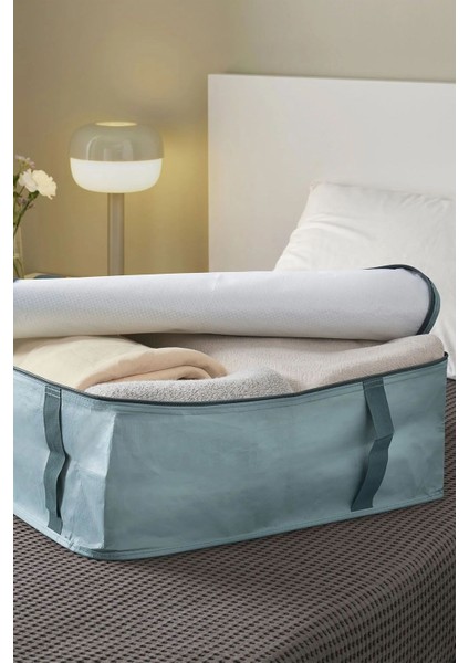 Turkuaz Fermuarlı Yatak Altı Depolama Kutusu 55X49X15CM indirimleri