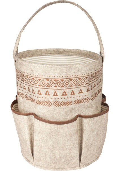 6 Cepli Renkli Deri Şeritli Yuvarlak Çok Amaçlı Organizer Kutu