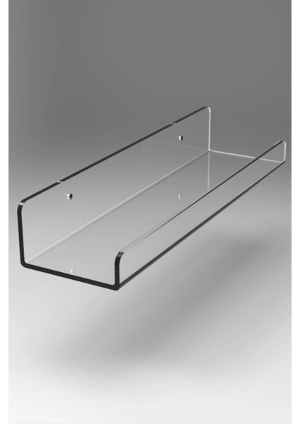 Şeffaf Pleksi Raf Düzenleme Standı 25CM, Gri Renkli, Şık ve Kullanışlı Tasarım