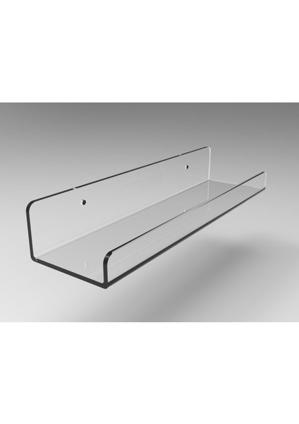 Şeffaf Pleksi Raf Düzenleme Standı 25CM, Gri Renkli, Şık ve Kullanışlı Tasarım