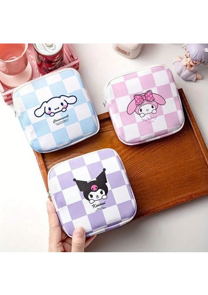 Sevimli Figürlü Bez Kozmetik ve Hijyen Ped Düzenleme Çantası, Mavi fiyatları