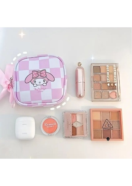 Sevimli Figürlü Bez Kozmetik ve Hijyen Ped Düzenleme Çantası, Mavi fırsatları