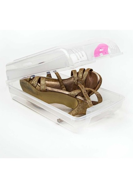 Şeffaf Kadın Ayakkabı Saklama Kutusu Beyaz 1'li