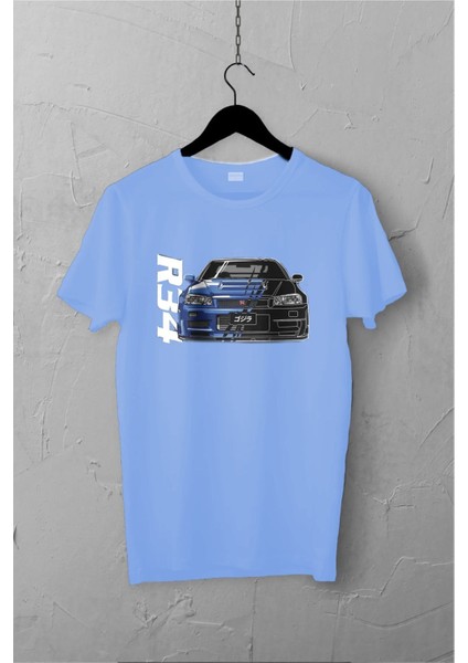 Nissan Skyline R34 Gtr Design Tshirt , Unisex Premium, Çatlama Solma Yapmaz / Otomobil