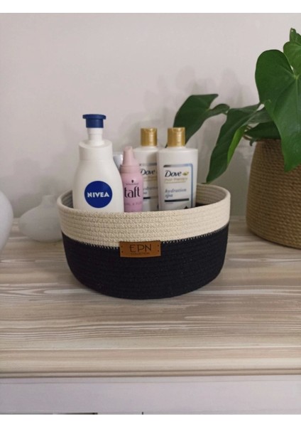 Çok Amaçlı Siyah Sepet, Düzenleyici Ip Sepet, Çok Amaçlı Yan ve Dolap Için