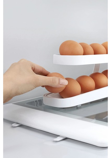 Buzdolabı Için Kademeli, Kırılmaz Yumurta Tutucu, Beyaz Renkli Tasarım indirimleri