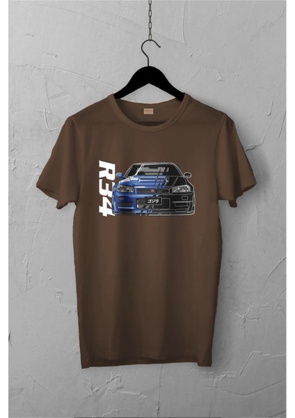 Nissan Skyline R34 Gtr Design Tshirt , Unisex Premium, Çatlama Solma Yapmaz / Otomobil