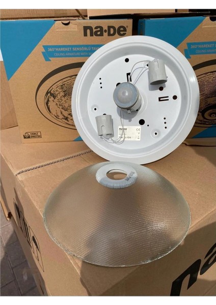 360° Hareket Sensörlü E27 Duylu Tavan Armatürü – 00999 fiyatları