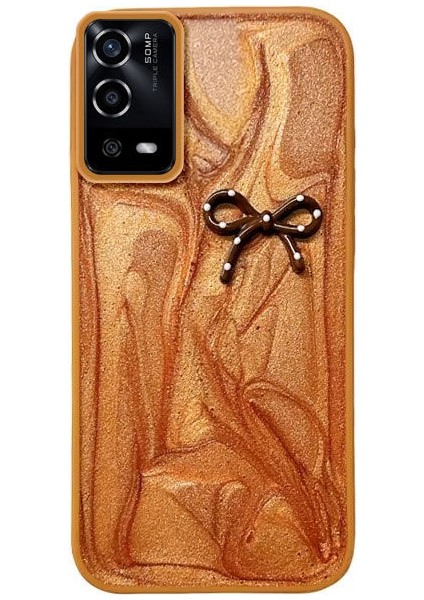 Oppo A55 Uyumlu Kılıf Zebana Fionka Silikon Kılıf Kahverengi