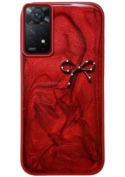 Xiaomi Redmi Note 11 Pro Uyumlu Kılıf Zebana Fionka Silikon Kılıf Kırmızı