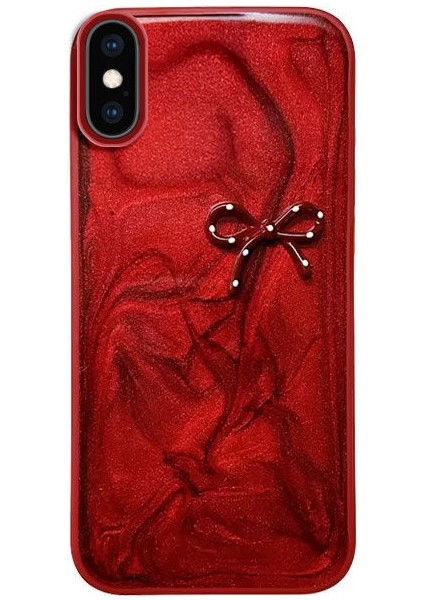 Apple iPhone Xs Max Uyumlu Kılıf Zebana Fionka Silikon Kılıf Kırmızı