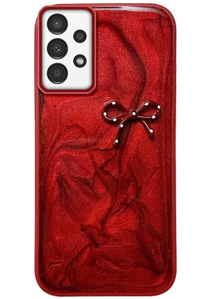 Samsung Galaxy A32 Uyumlu Kılıf Zebana Fionka Silikon Kılıf Kırmızı