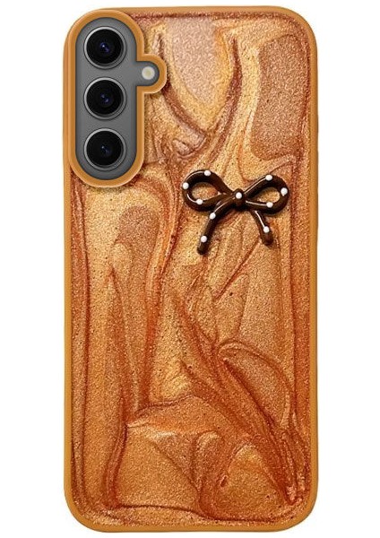 Samsung Galaxy S24 Fe Uyumlu Kılıf Zebana Fionka Silikon Kılıf Kahverengi