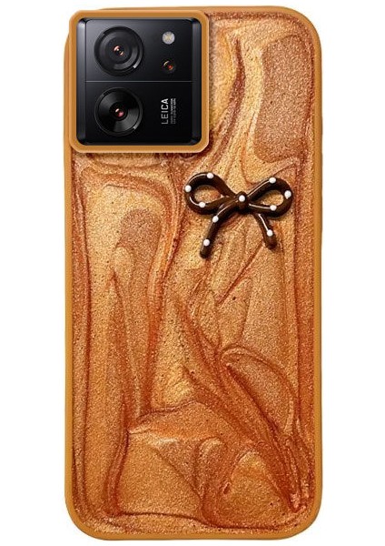 Xiaomi Mi 13T Pro Uyumlu Kılıf Zebana Fionka Silikon Kılıf Kahverengi