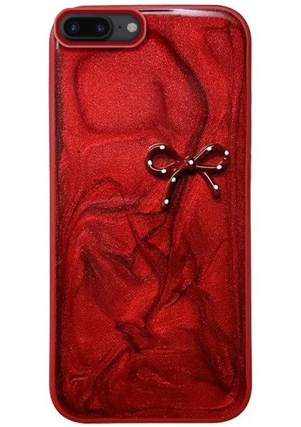 Apple iPhone 8 Plus Uyumlu Kılıf Zebana Fionka Silikon Kılıf Kırmızı