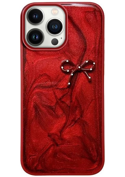 Apple iPhone 13 Pro Max Uyumlu Kılıf Zebana Fionka Silikon Kılıf Kırmızı
