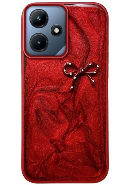 Infinix Hot 30I Uyumlu Kılıf Zebana Fionka Silikon Kılıf Kırmızı