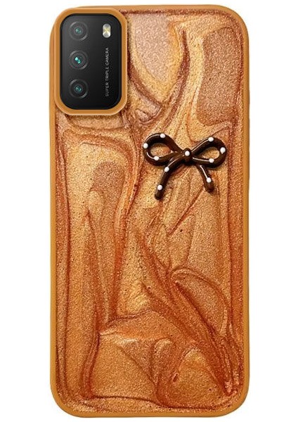 Xiaomi Poco M3 Uyumlu Kılıf Zebana Fionka Silikon Kılıf Kahverengi