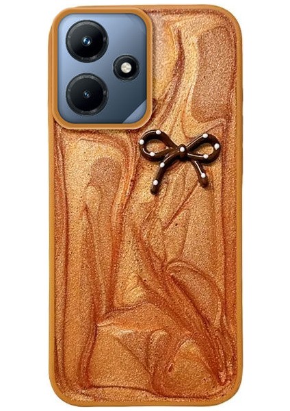 Infinix Hot 30I Uyumlu Kılıf Zebana Fionka Silikon Kılıf Kahverengi