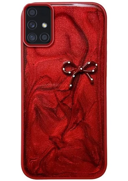 Samsung Galaxy A71 Uyumlu Kılıf Zebana Fionka Silikon Kılıf Kırmızı