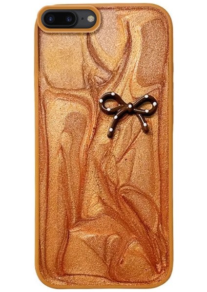 Apple iPhone 8 Plus Uyumlu Kılıf Zebana Fionka Silikon Kılıf Kahverengi