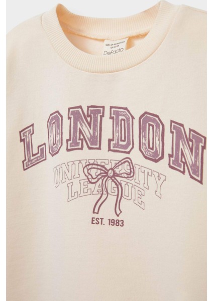 Kız Bebek Bisiklet Yaka Baskılı Sweatshirt E8919A525AU fiyatları