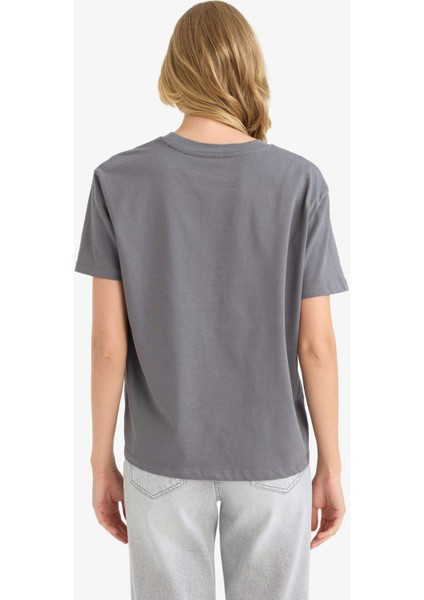 Regular Fit Bisiklet Yaka Basic Düz Premium Kısa Kollu Tişört F7105AX25AU fırsatları