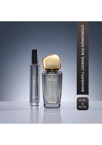 Prière Edp 50 ml & Seyahat Boy 15 ml Kadın Parfüm Seti I Baharatlı ve Çiçeksi I Erik, Karanfil, Gül