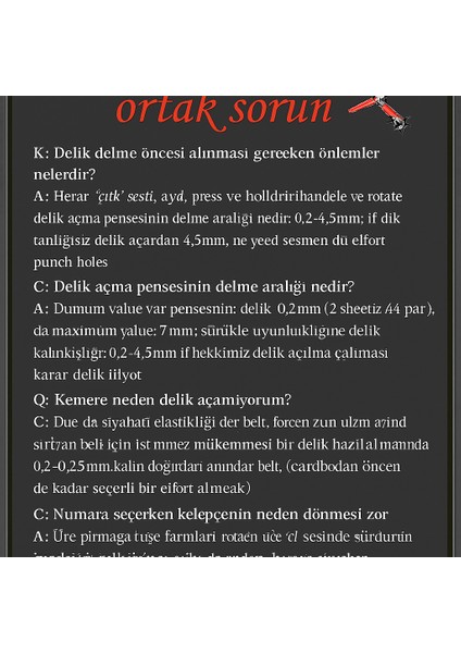 Çok Amaçlı Deri Delme Aracı – Kemer, Kayış ve Deri Ürünler Için Döner Pense Kit