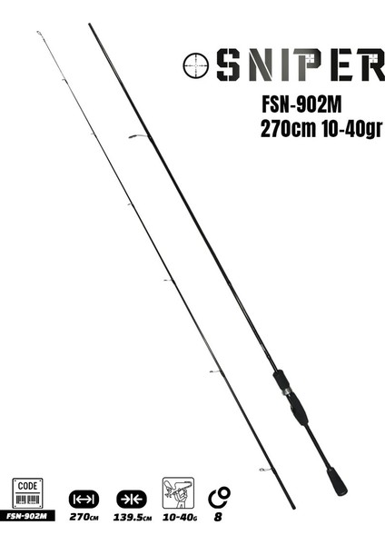 Sniper 270CM 10-40GR Spin Kamış FSN-902M fiyatları