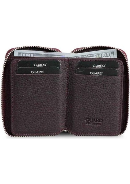 Fermuarlı Bordo Hakiki Deri Mini Cüzdan Erkek P796 modelleri