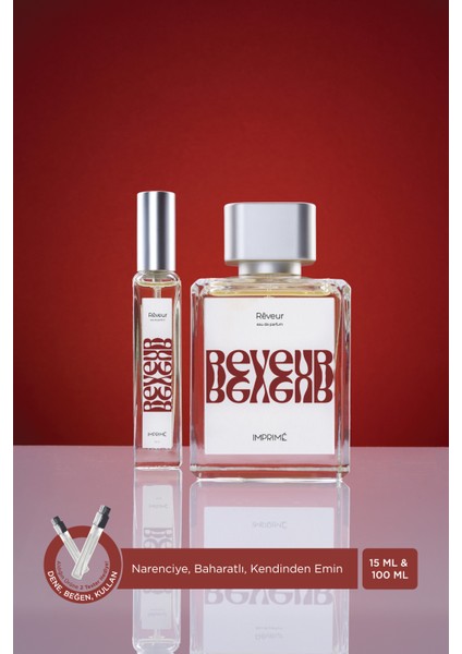 Rêveur Edp 100 ml & Seyahat Boy 15 ml Unisex Parfüm Seti I Narenciye, Baharat I Mandalina, Elma